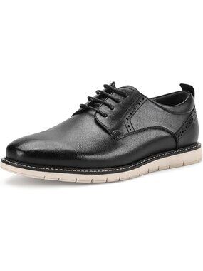 Men's Black Wingtip Casual Leather Lace Up Fit Brogue Oxford Office Dress Shoes
